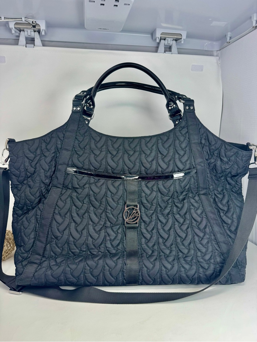 Vera Bradley Black Quilted "On The Stroll" Tote